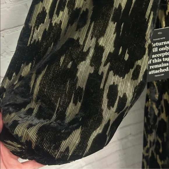 Tuckernuck Pomander Place New Metallic Velvet burnout Samantha dress gold sz 10 - Picture 5 of 9